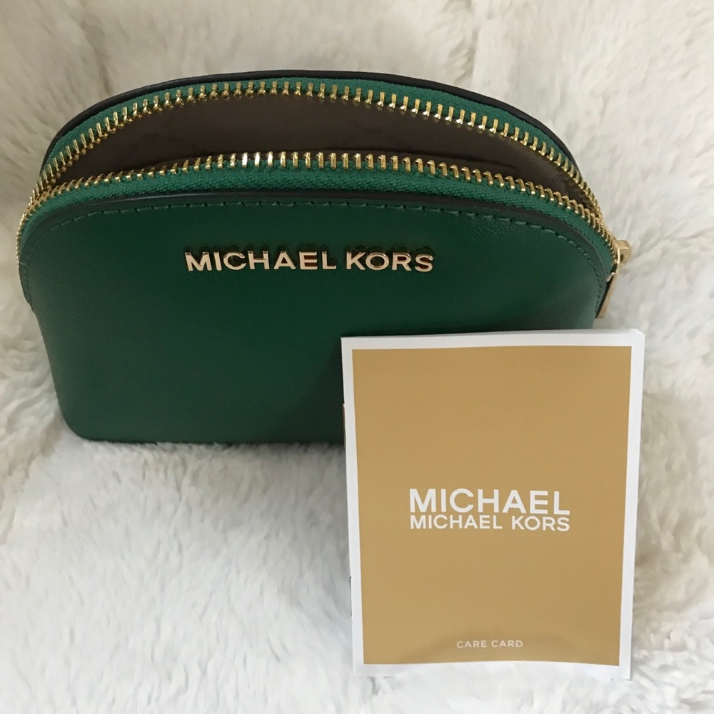 Michael Kors Travel Cosmetics Leather Pouch Bag